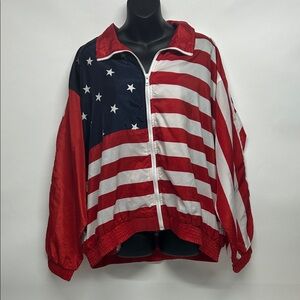 American Flag Windbreaker Jacket vintage xl